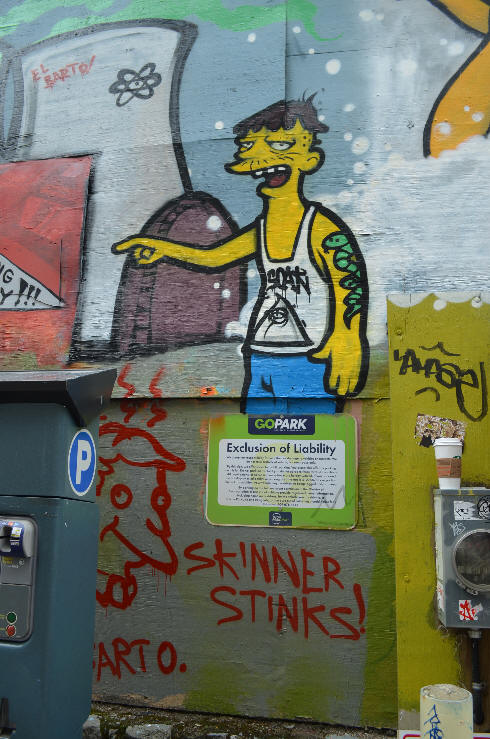 Cletus and 'Skinner Stinks' Simpsons Mural