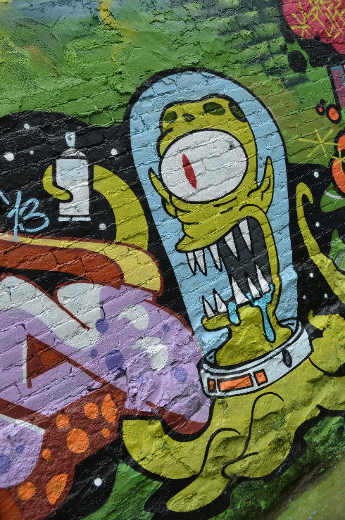 Simpsons Mural Alien