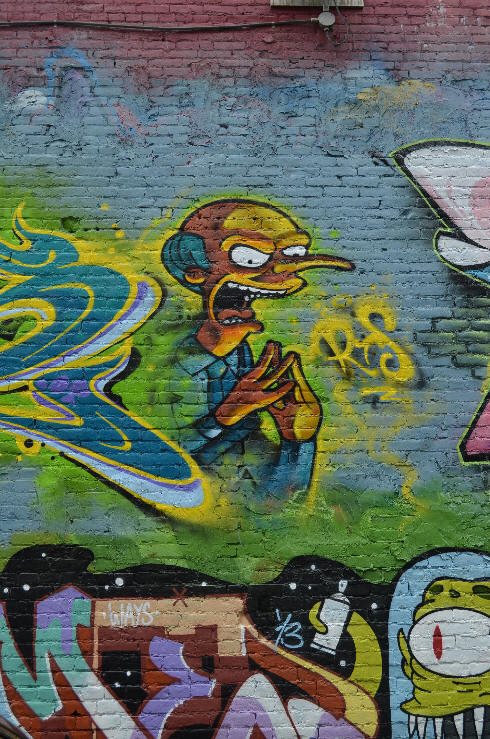 Simpsons Mural Monty Burns
