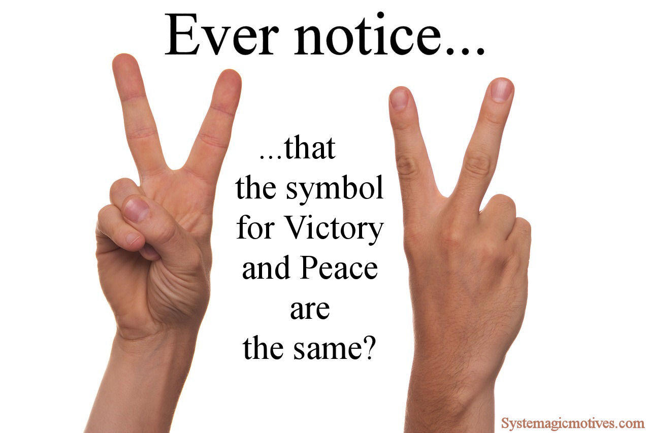 Peace and Victory Signs the Same