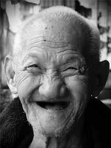 Laughing old man