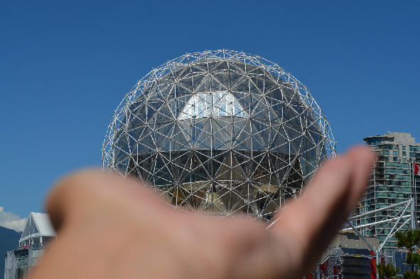 Science World Sphere held in one hand!