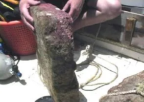 Support stone beneath Bimini Road block