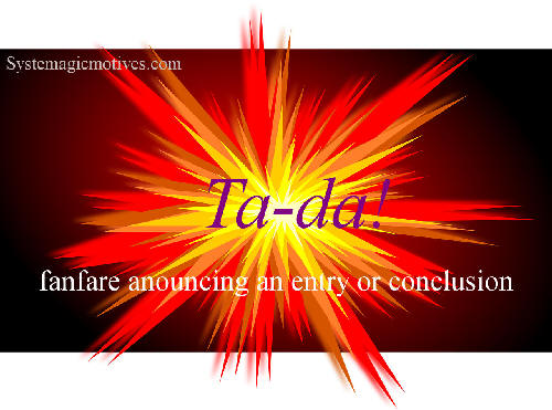 Graphic Definition of 'Ta-da!'