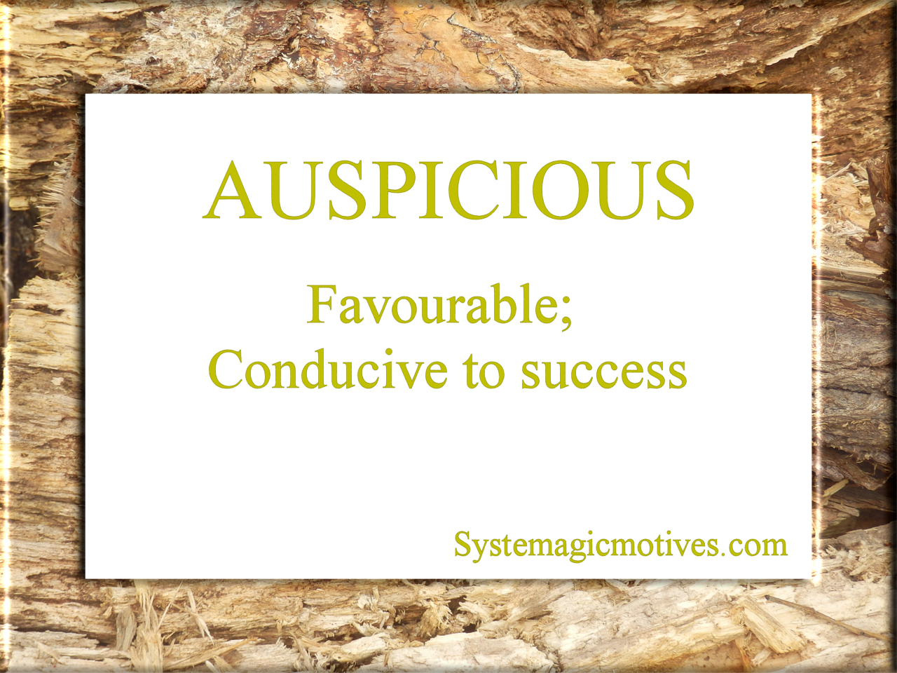 Graphic Definition of 'Auspicious'