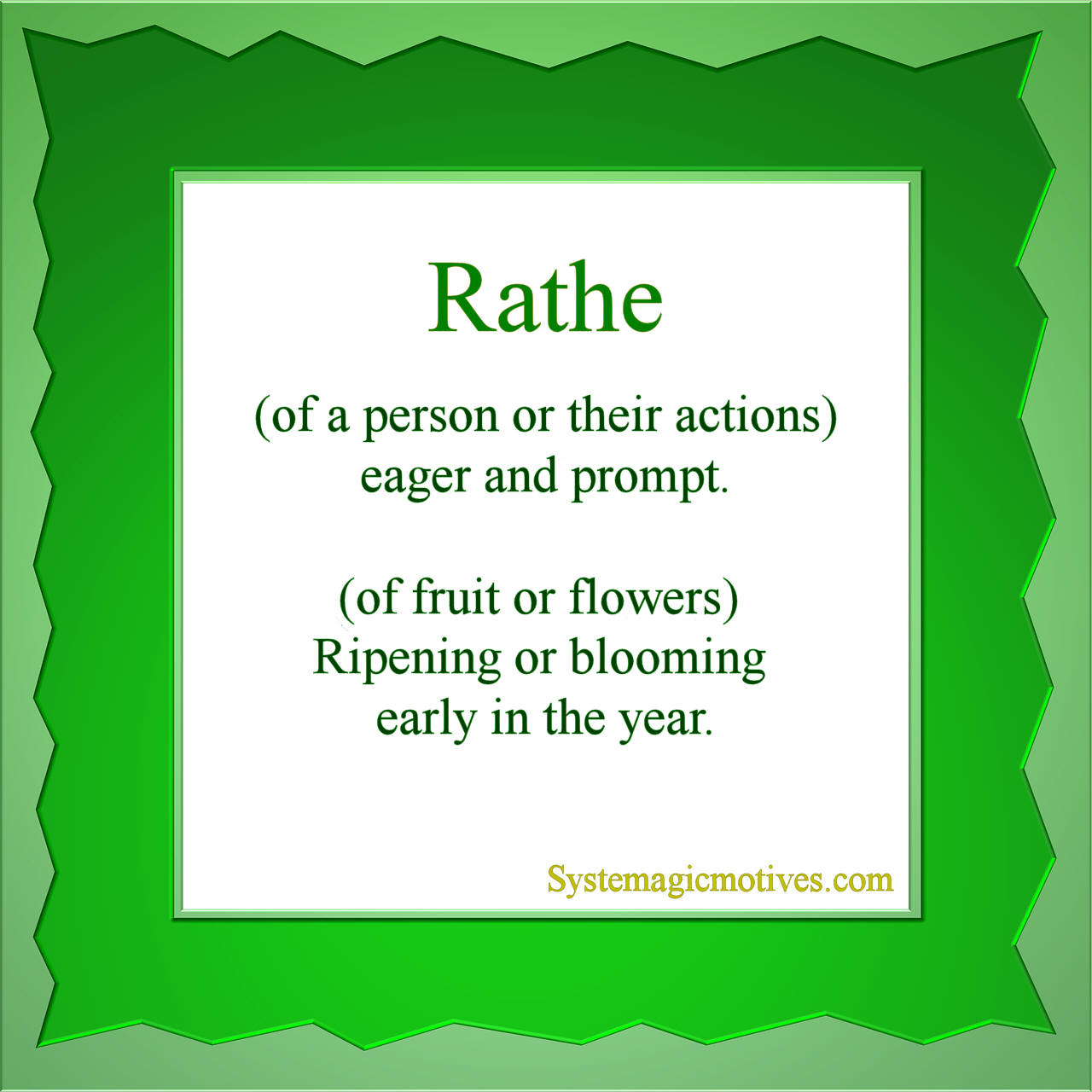 Graphic Definition of Rathe