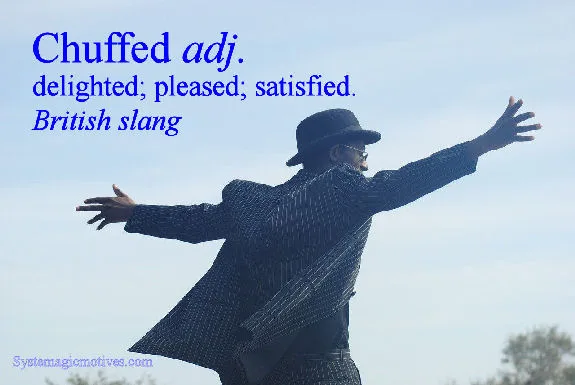 Graphic Definition of the word 'Chuffed'