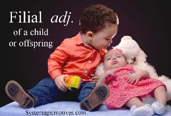 Filial - Of a child or offspring