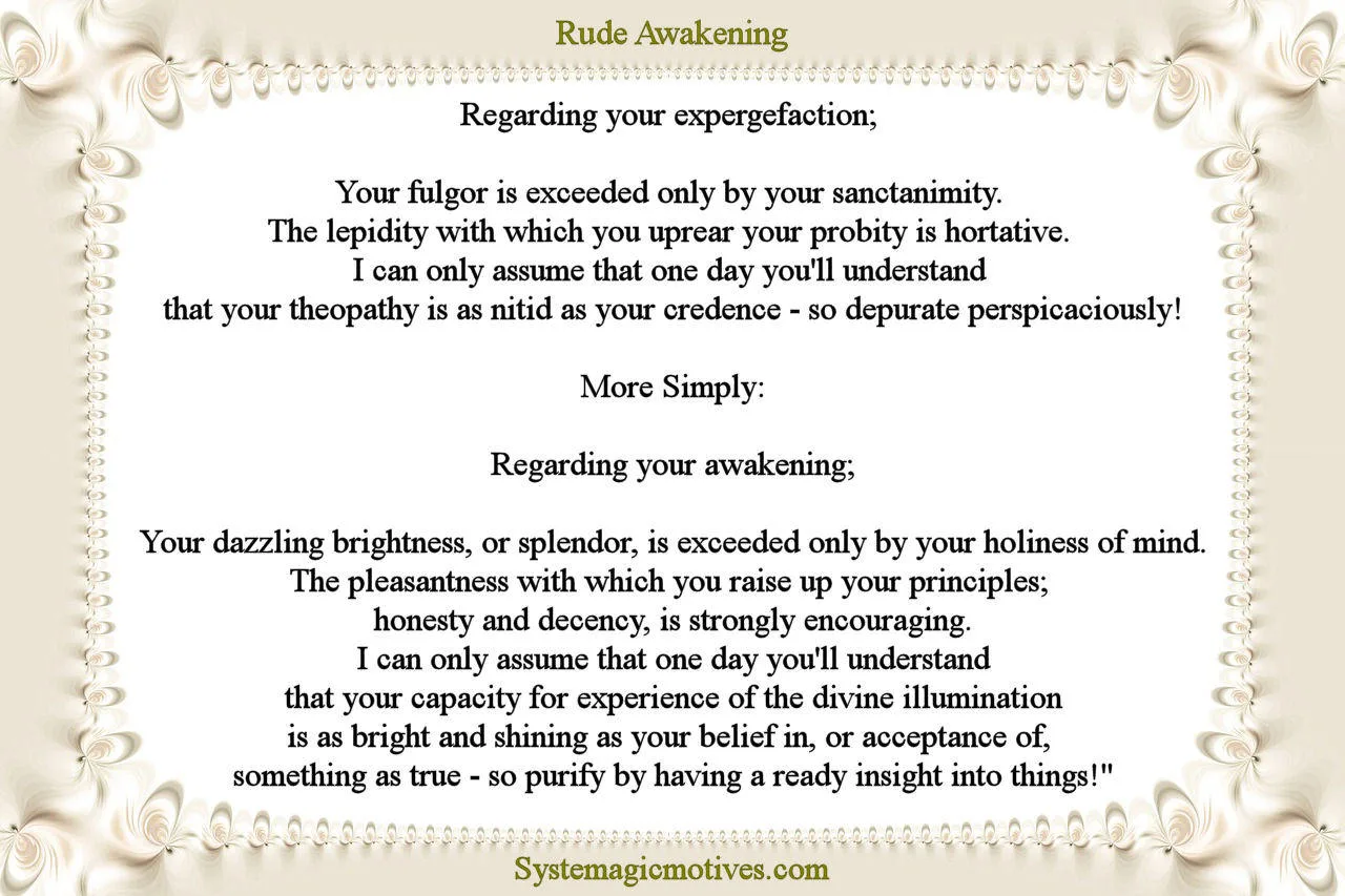 A Long Piece using Big Uncommon Words