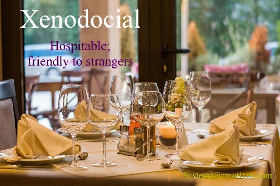 Graphic Definition of Xenodochial