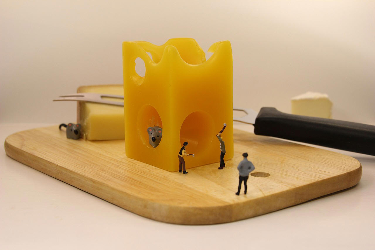 Tiny Humans on a Cheese Board
