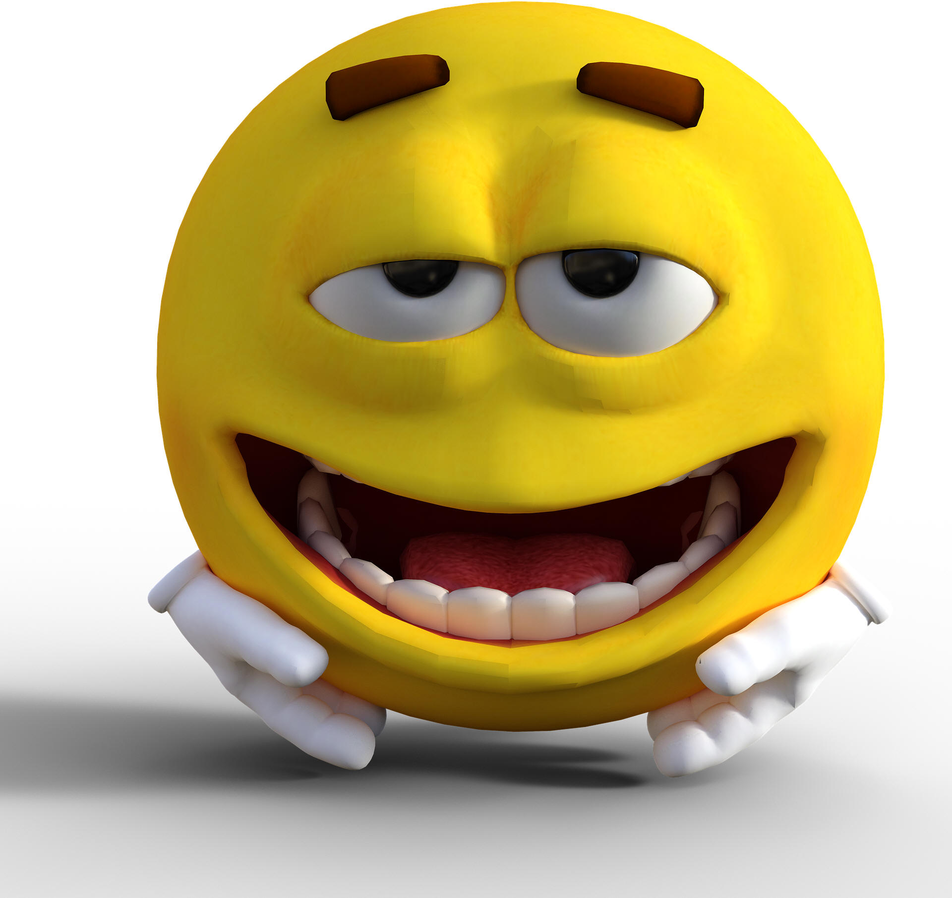 3D Happy Face with Funny Lazy Eyes