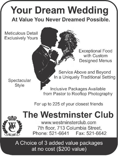 Westminster Club Wedding ad in The Coffee Chronicles